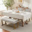 Striped Upholstered Bench, 41" Coastal Bench with Wood Frame for Entryway, Dining Room & Bedroom-1398752614