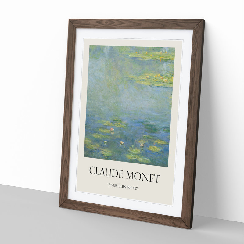 Water Lilies Lily Pond Vol.28 by Claude Monet - Picture Frame Art Prints, 65cm H x 48cm W x 2cm D, Walnut Framed