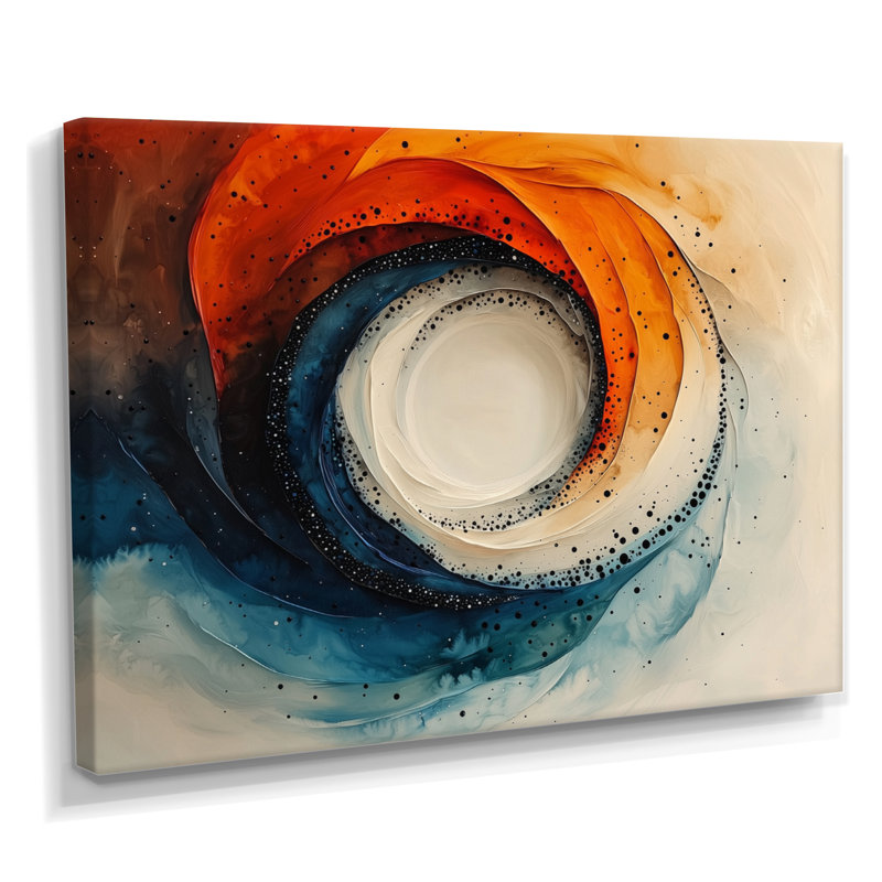 Silent Burst Spiral of Ink II - Abstract Spirals, art mural, H 16 po x l 32 po, Toile tendue, Ne s’applique pas