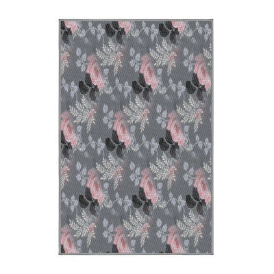 Tapis floral gris Jak