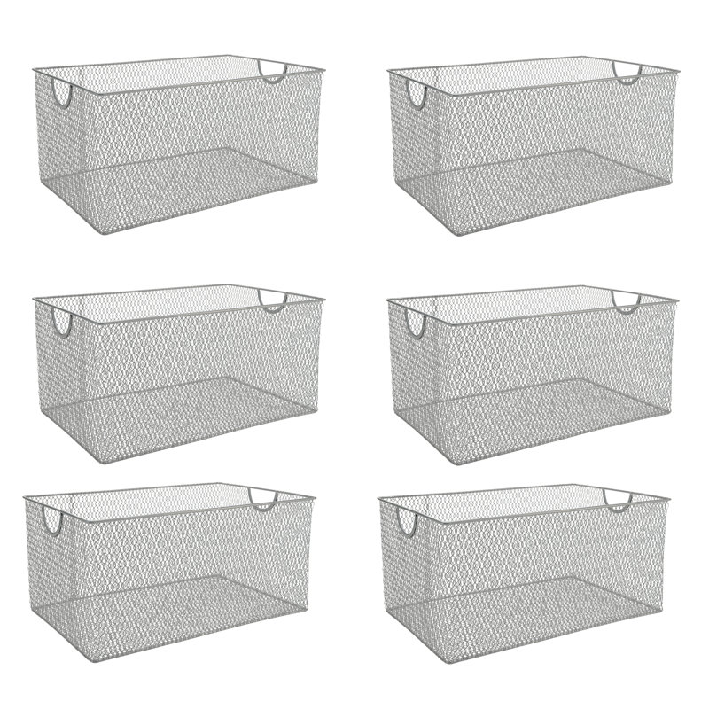 Ensemble de panier supérieur en fil de cuisine, Argent, H 7 po x l 14,5 po x P 9,25 po