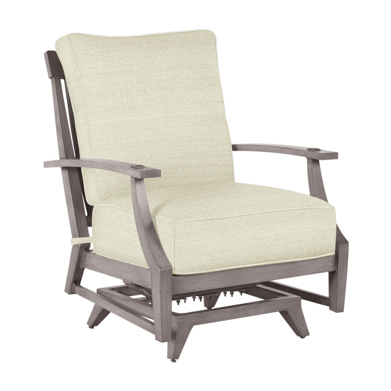 Croquet Patio Chair with Cushions, Welt, Oyster, Linen Navy