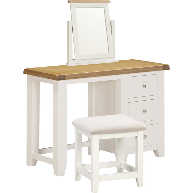 Solvy Dressing Table with Mirror, Ivory