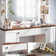 Dressing Table With Mirror And Drawers With Adjustable Brightness