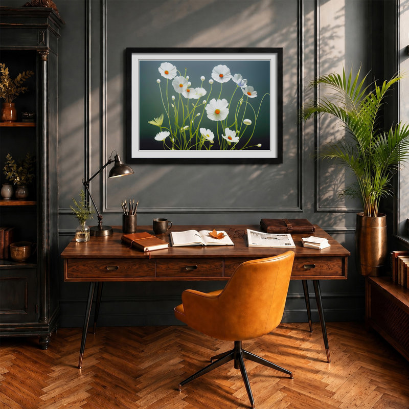 Pretty Wildflowers Floral - Framed Print, Black, 25cm H x 34cm W x 2cm D