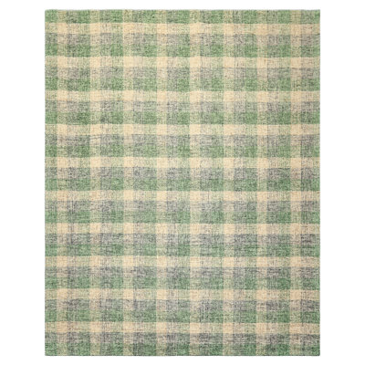 Tapis multicolore crocheté à la main ivoire et vert