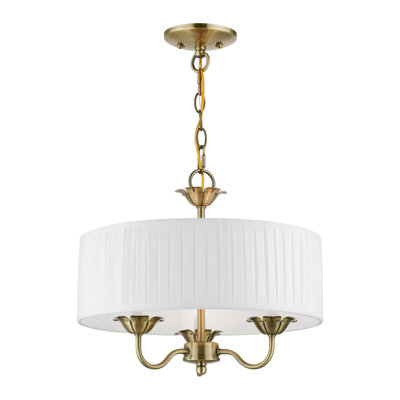Lustre tambour 3 lumières à abat-jour Lamotte
