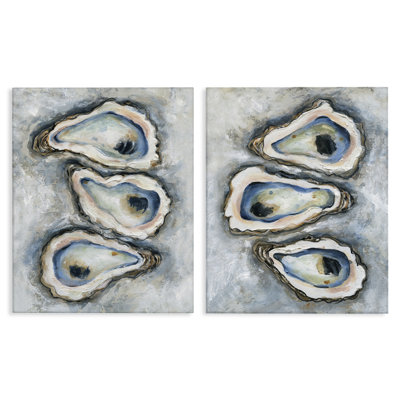 Ensemble de 2 toiles Oyster Bar Trios, design par Carol Robinson