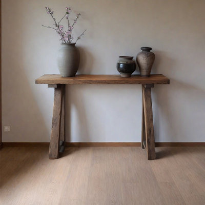 Simple and rustic solid wood console table
