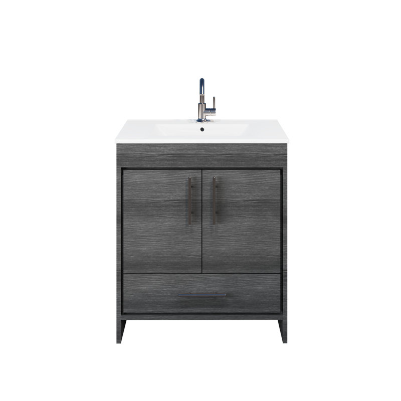 Ensemble de meuble-lavabo simple 30 po Sallisaw, Black Ash