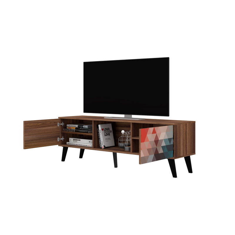 Doyers TV Stand for TVs up to 75", Red/Blue