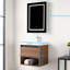 Meuble-lavabo flottant 24 po avec lumières DEL - Armoire murale en bois avec lavabo en acrylique, rangement à fermeture en douceur et lavabo intégré moderne-901959439