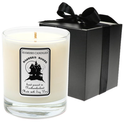 Haunted House Scented Jar Candle with Glass Holder