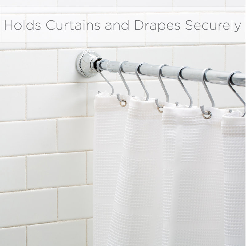 Adjustable Chrome Tension Shower Rod 42"-72"