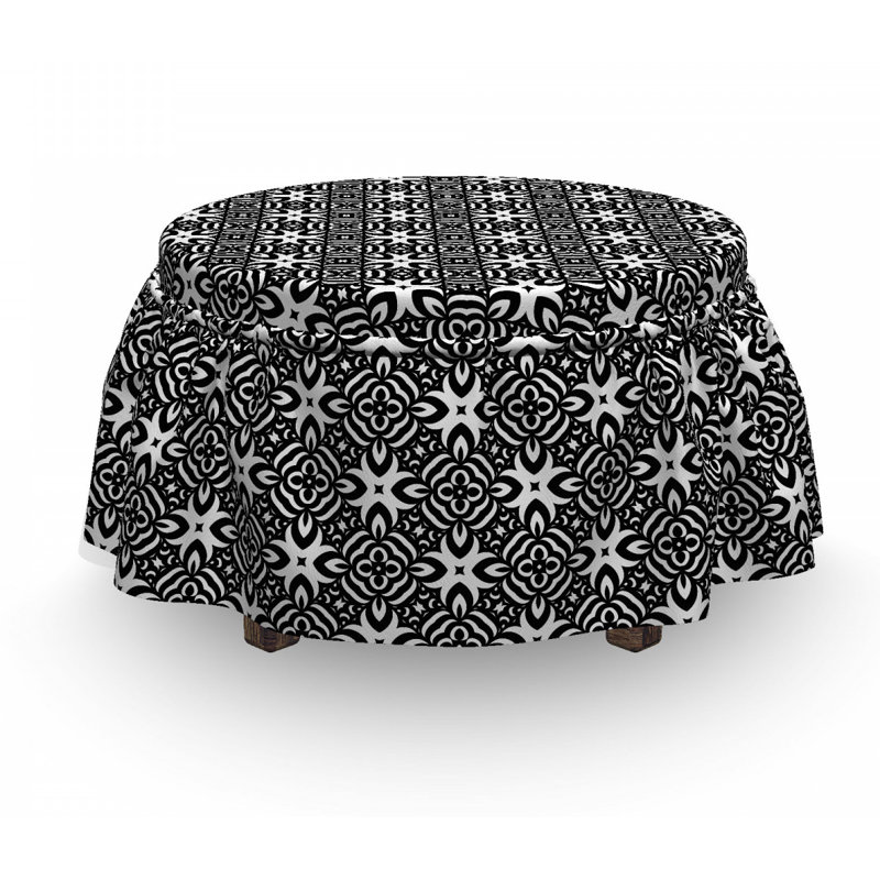 Housse pour repose-pieds détails monochrome