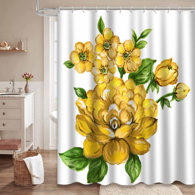 Watercolor Elegant Vintage Yellow Flower Retro Blossom Botanical Bouquet Branch with 12 Hooks