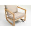 Fauteuil d'appoint de style américain de couleur kaki avec coussins de siège en bois d'hévéa