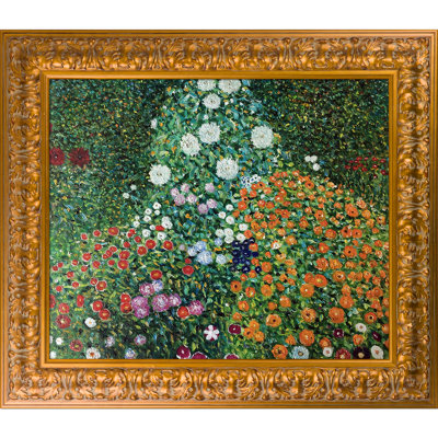 «Flower Garden» par Gustav Klimt, peinture encadrée