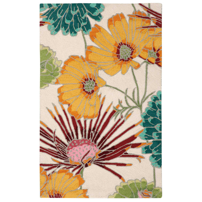 Yasue Floral Indoor Rug, Rectangle 2'6" x 4'