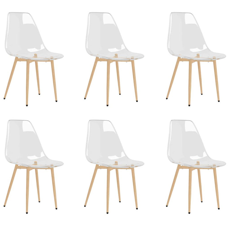 47cm H Metal Side Chair in Transparent, Brown, White