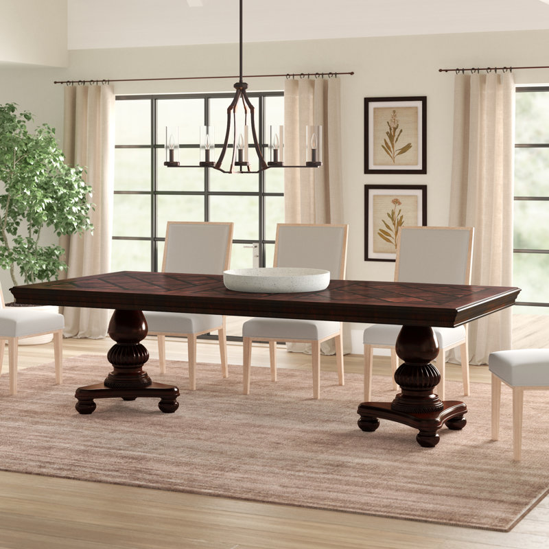 Table de salle à manger extensible traditionnelle anglaise Finition cerisier Peut accueillir jusqu'à 8 personnes