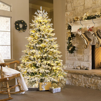 Lighted Artificial Pine Christmas Tree