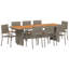 8 - Person Acacia Patio Dining Set with Rectangular Table