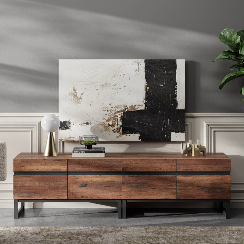 Crédence de rangement l 70,9 po Aadam, Bois brun foncé