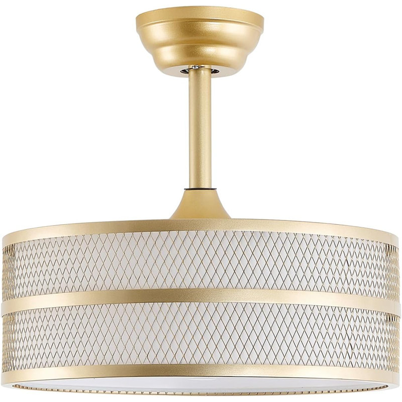 Boho Chandelier Ceiling Fan With Light And Remote Control, Mid-Century Modern Gold Fandelier With 6 Speeds, Reversible Motor And Timer For Bedroom, Living Room, Nursery