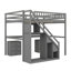 Lit mezzanine avec deux commodes, bureau et bande lumineuse-730799777-730799806