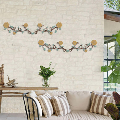 Art 2 Pieces Metal Flower Wall Art