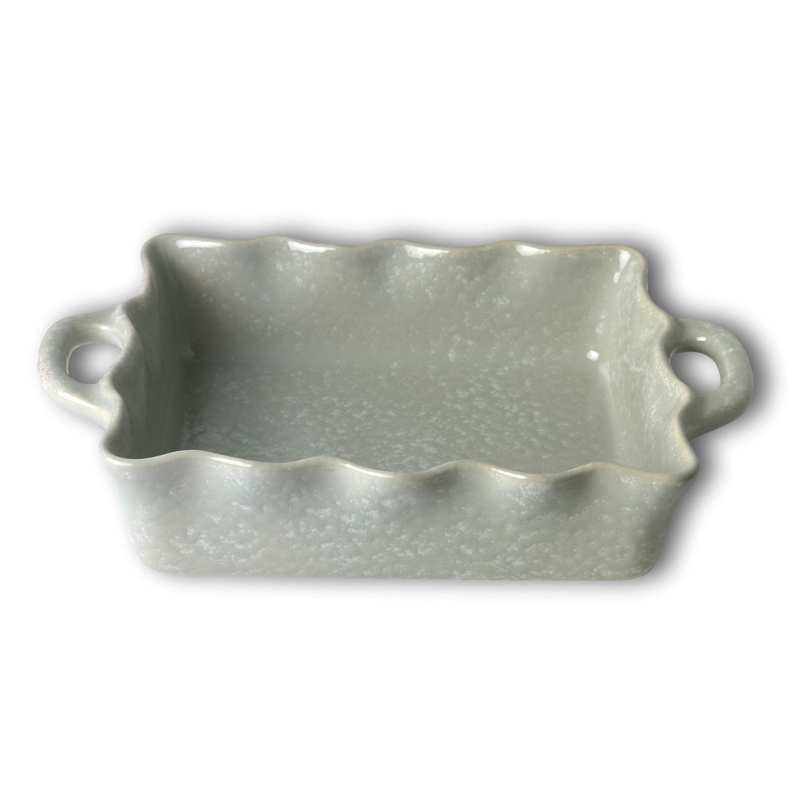 Cozina Ruffled Baker, 2.75" H x 9" W x 7" D, Gray