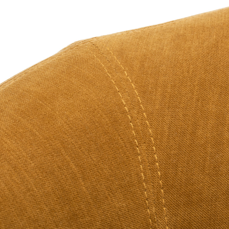 Fauteuil demi-tonneau en polyester 30,7 po Genata, Lin moutarde