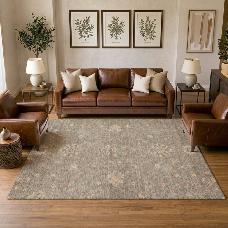 Tapis Chantille ACN3076 Global, lavable à la machine, intérieur/extérieur, Taupe, 3 pi x 5 pi