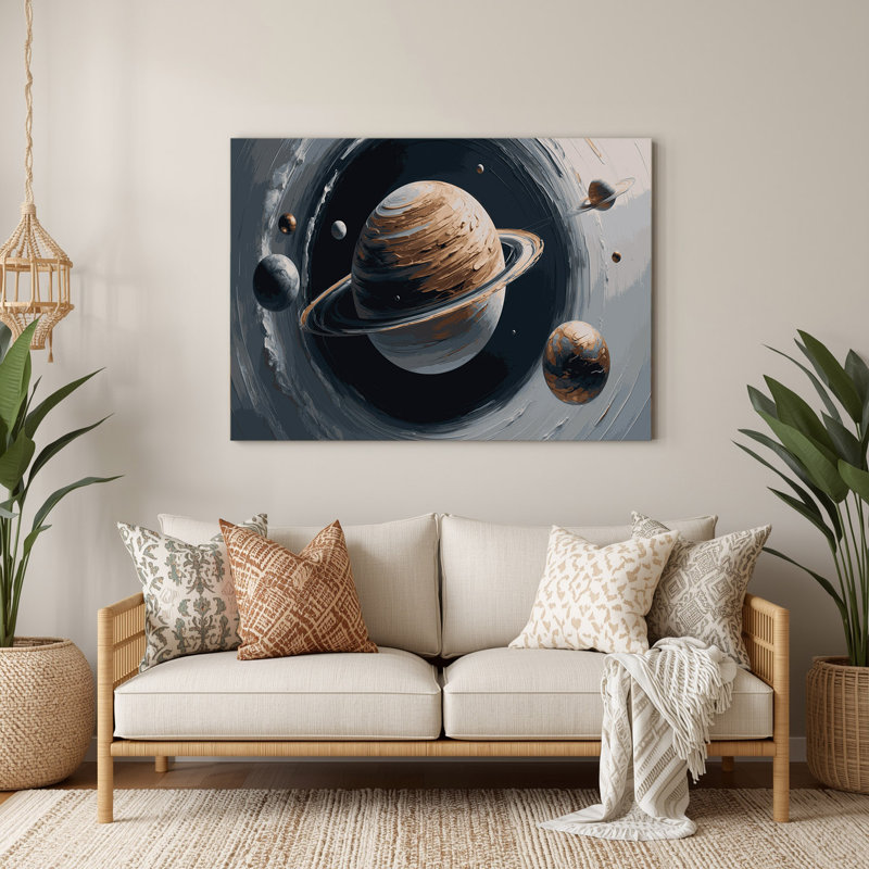 Art mural espace gris minimaliste