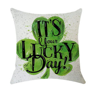 Housse de coussin en lin St. Patrick's Day
