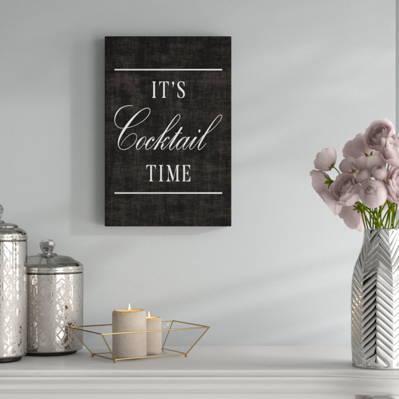 «Cocktail Time» par Hatcher and Ethan - reproduction d'art textuel sur toile, H 30 po x l 20 po x P 1,5 po