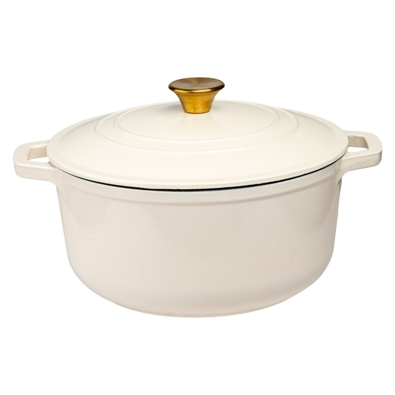 Cocotte ronde en fonte émaillée Lexi Home, Crème, 2,8 pte