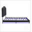 Upholstered Queen Bed With Button Tufting, Curved Design, Strong Wood Slat Support, And LED Lights For Elegant And Functional Sleeping-1688690776