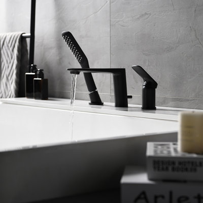 Robinet de lavabo de salle de bain monotrou 10,98 "à fixation sur le comptoir avec lignes d'alimentation en eau