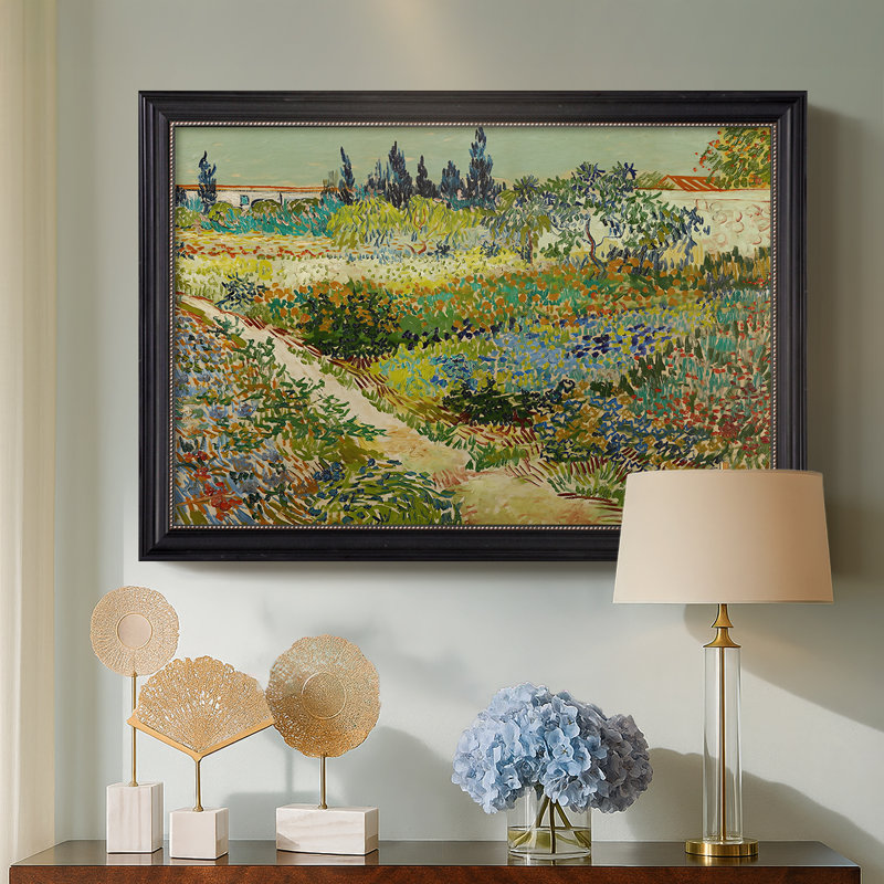 Jardin à Arles, 1888 - Vincent van Gogh - Toile encadrée sur mesure, Matte Black Bead, No, 28X40