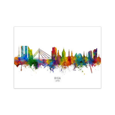 Riga Latvia Skyline by Michael Tompsett - Print