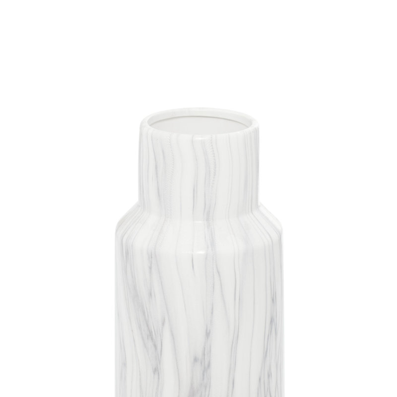 Vase de table intérieur / extérieur blanc en céramique 15 "Wintour