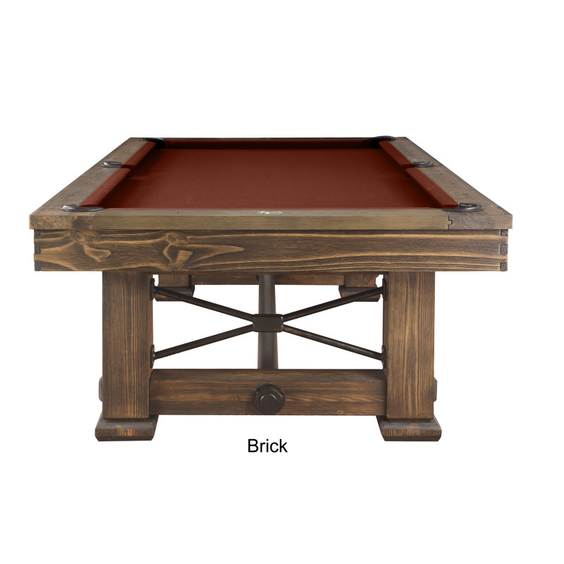 Rio Grande Slate Pool Table with Professional Installation Included, 8' 5", Weathered Bark, Charcoal