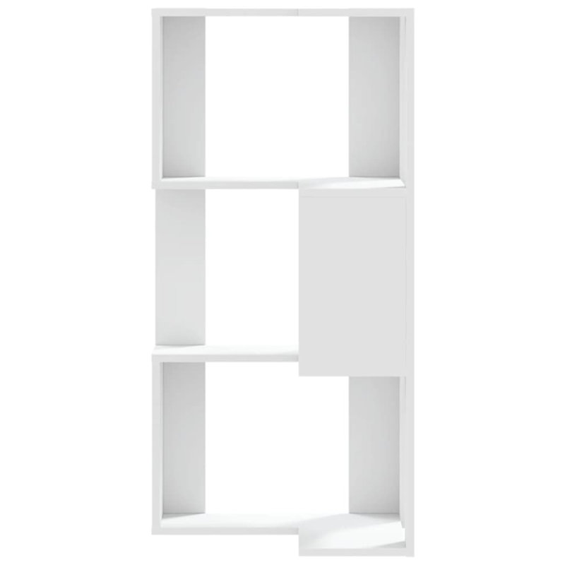 50cm W Corner Bookcase, (4 Shelves) 102cm H x 50cm W x 50cm D, White