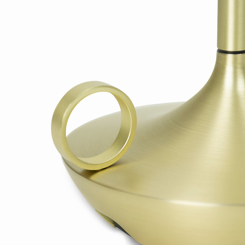 Candle-Inspired Portable Rechargeable Lamp - Wick, Brass, 10.2" H x 4.7" W x 4.7" D