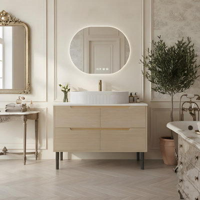 Meuble-lavabo deux-en-un en céramique