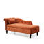 Velours 2 en 1 avec rangement, capitonnage à boutons, orange - Polyvalent pour la chambre à coucher et le salon. Chaise longue orange de 60 po. Possède plusieurs utilisations. Capacité de rangement abondante. Confortable et élégant. Détails décoratifs.-121117443