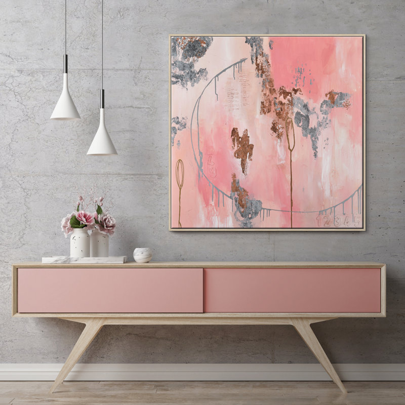 Julie Ahmad - Print on Canvas, 76cm H x 76cm W x 4cm D, Black Floater Frame