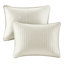 3 pièces de courtepointe très grand / très grand en crème, extérieur en microfibre avec intérieur en coton, réversible pour une literie de repos paisible, repos apaisant